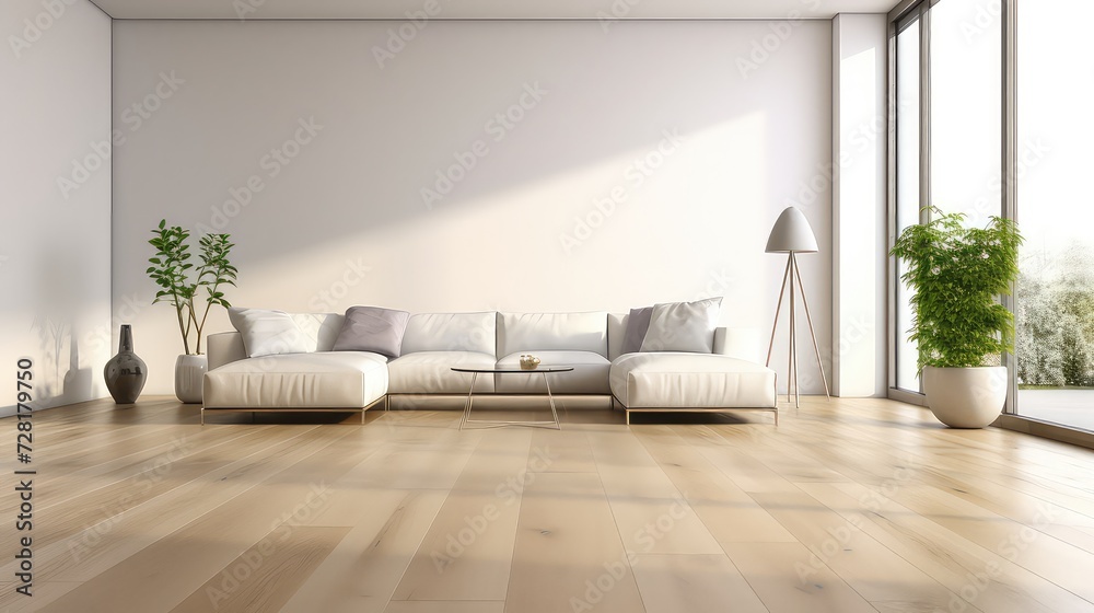 Modern bright interiors apartment Living room illustration