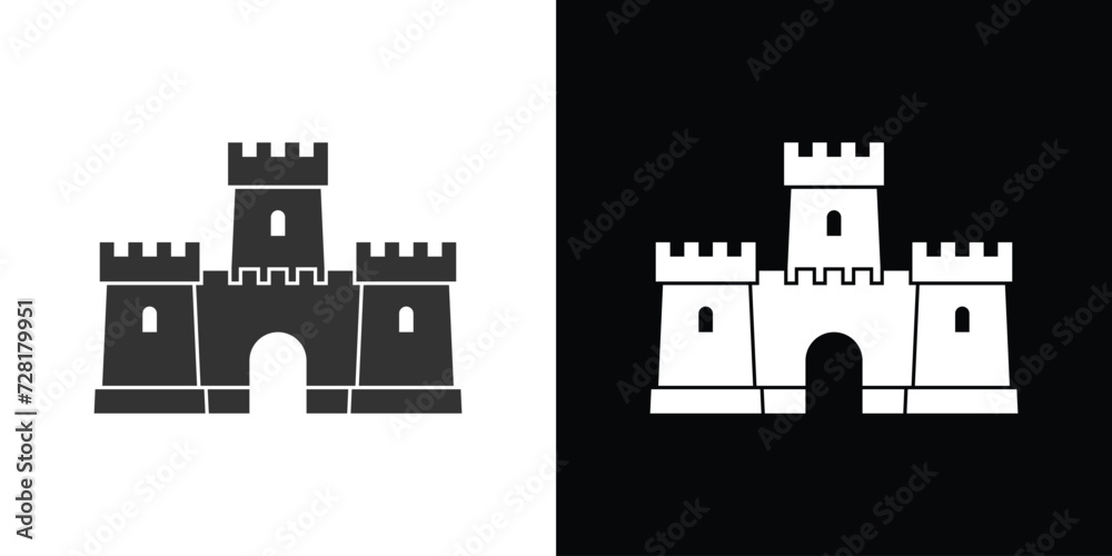 castle , kingdom on black and white