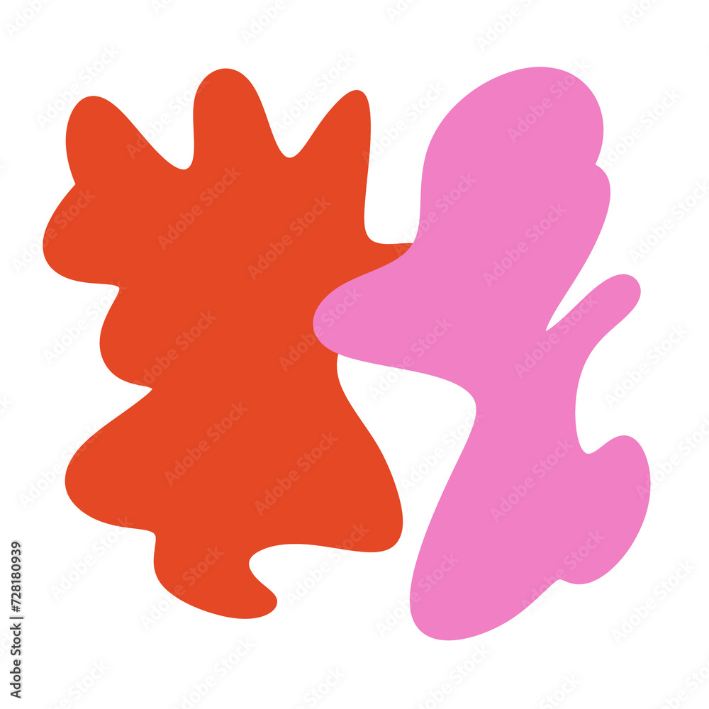 Pink Orange Abstract Shapes Decor Pink Orange Abstract Shapes Decor