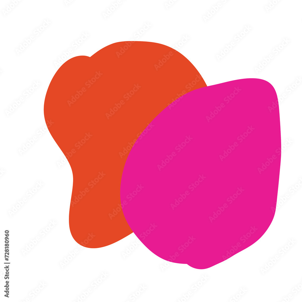 Pink Orange Abstract Shapes Decor