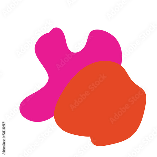 Pink Orange Abstract Shapes Decor