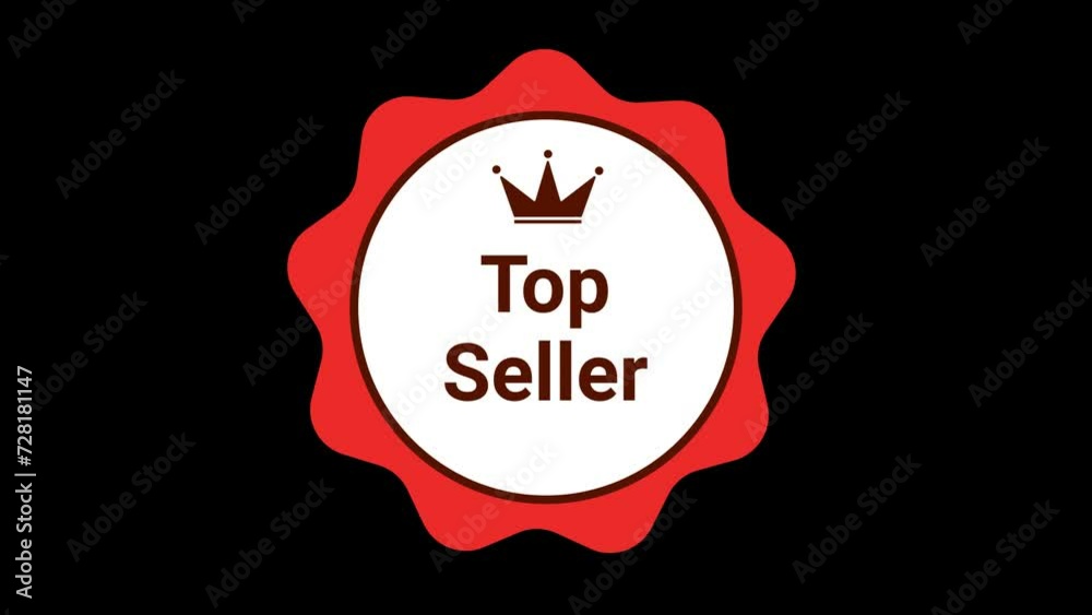 Top seller Badge symbol. motion graphics Top seller Badge symbol. motion graphics