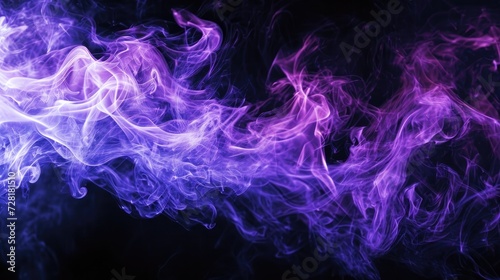 Witness the intense purple fire power against a striking black background. Ai Generated.