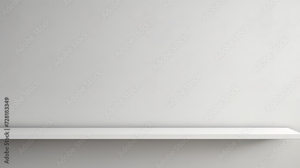White shelf on the wall, 3d rendering. White shelf on the wall, 3d rendering.