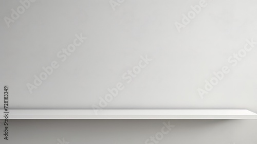 White shelf on the wall, 3d rendering.