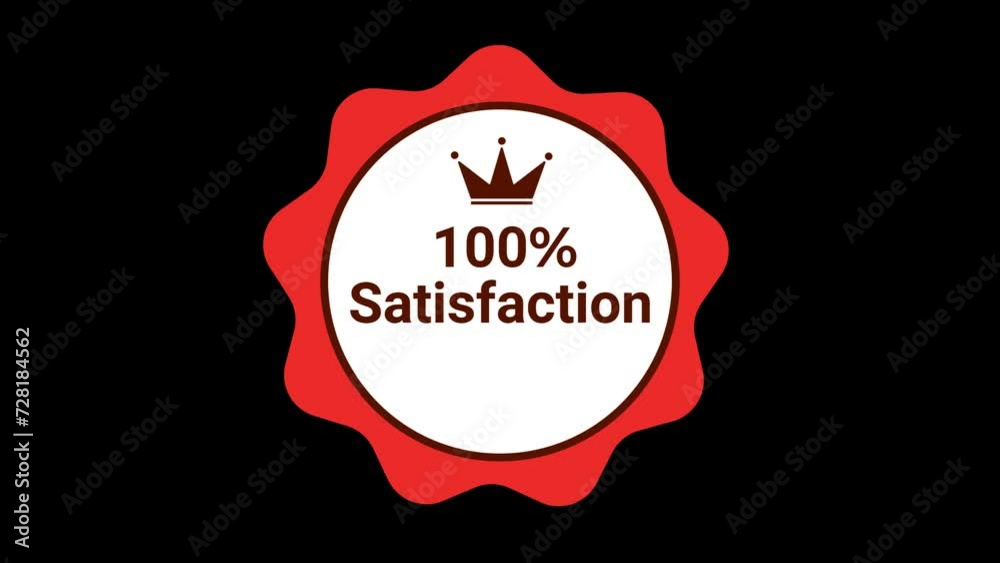 100 percent satisfaction Badge symbol. motion graphics 100 percent satisfaction Badge symbol. motion graphics