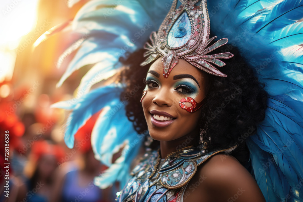 Carnival dancer on the parade on Brazil Street Parade