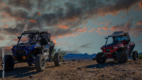 off road vehicles in the desert of Arizona near Quartzsite Az