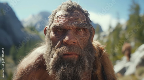 Neanderthal prehistoric caveman.