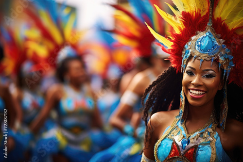 Carnival dancer on the parade on Street Parade