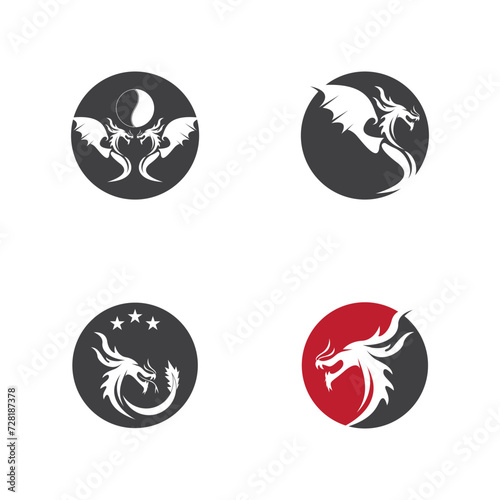 Dragon Silhouette Icon Symbol Vector Illustration