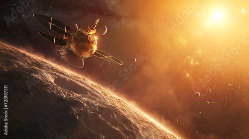 Uma representação artística de uma sonda espacial explorando um exoplaneta distante simbolizando os avanços na exploração espacial e descobertas astronômicas