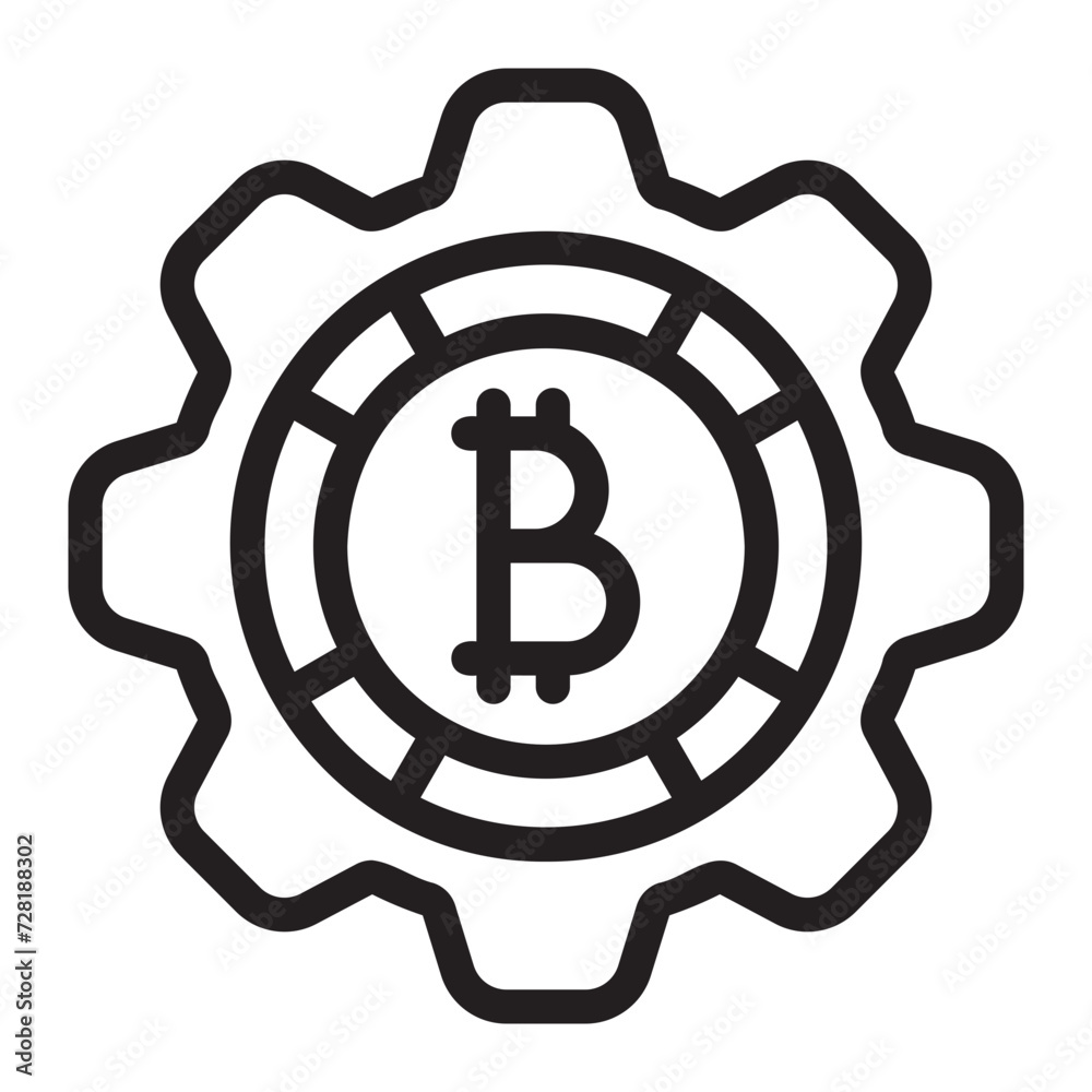 bitcoin line icon bitcoin line icon