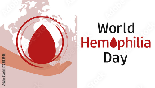 World hemophilia day illustration on April 17. Haemophilia awareness day background. Vector template for banner, card, poster, flyer, presentation. 