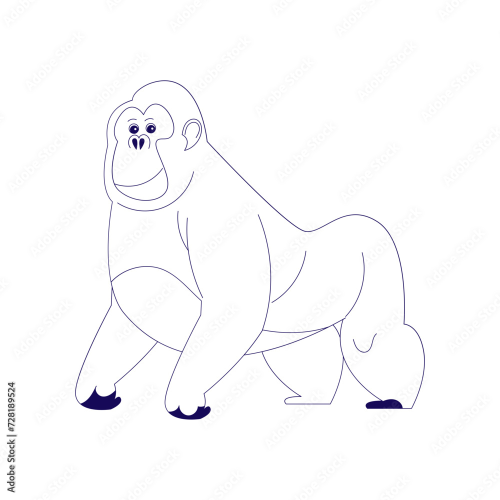 Obraz premium Gorilla Outline Illustration