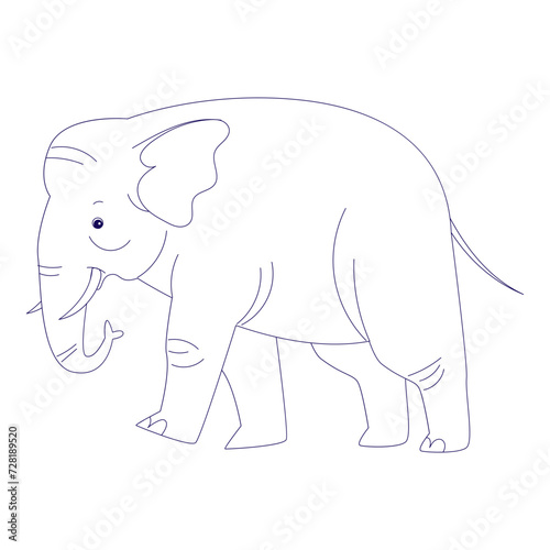 Elephant Outline Illustration