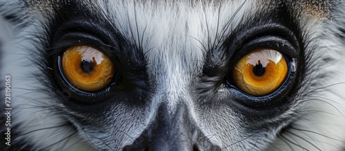 Close-Up of a Ring-Tailed Lemur  Exquisite Details of the Ring-Tailed Lemur s Unique Features Shine Through in this Breathtaking Portrait