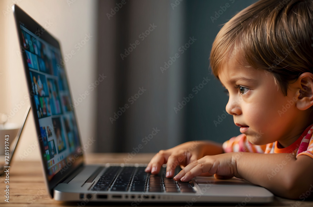 Child looking at laptop Child looking at laptop