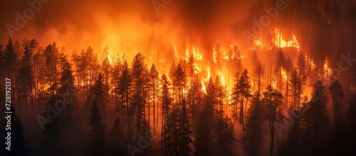 Dangerously Ravaging Raging Forest Fire Caused by Humans Sparks Concern for Environmental Preservation