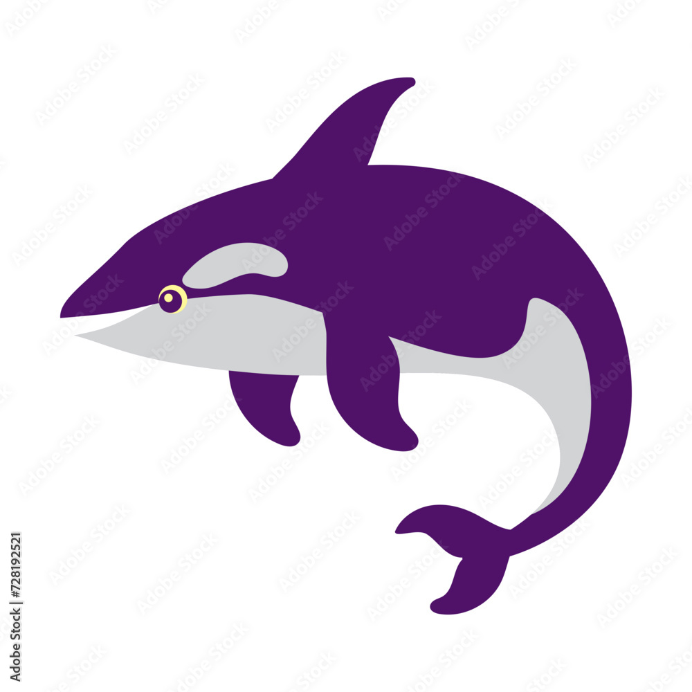 Fototapeta premium Killer Whale Cartoon Style Illustration