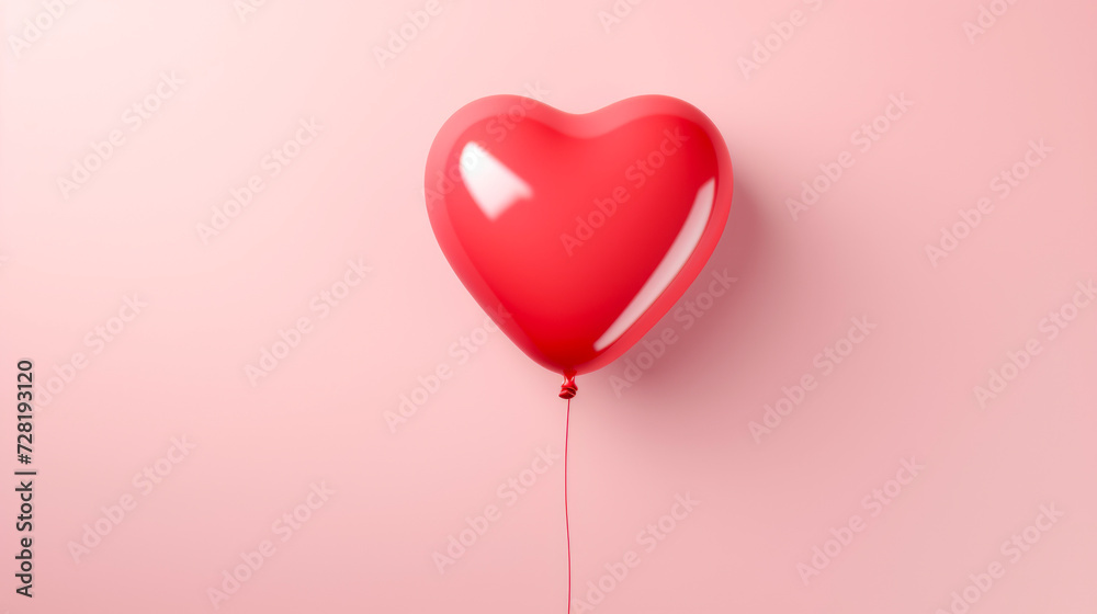 Valentine's day heart balloon on pink background