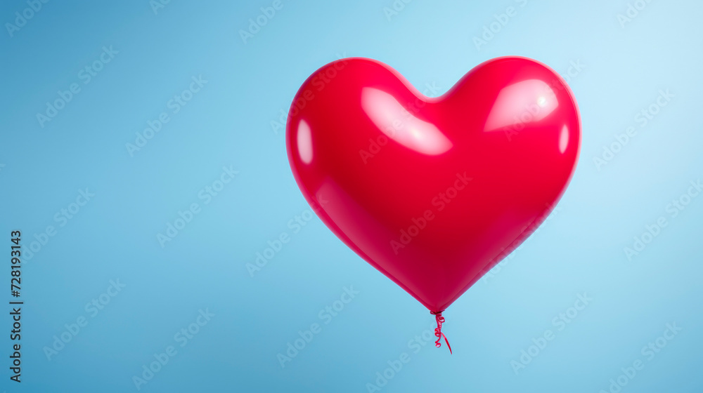 Valentine's day heart balloon on blue background