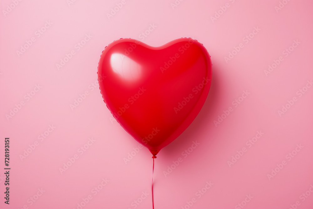 Valentine's day heart balloon on pink background Valentine's day heart balloon on pink background