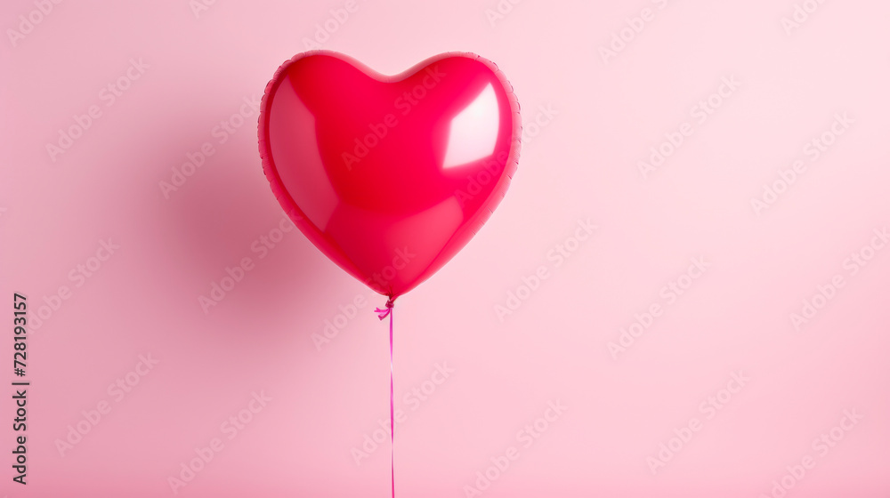 Valentine's day heart balloon on pink background