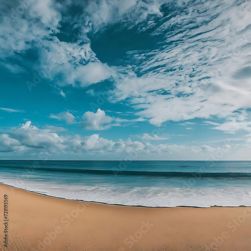 tropical beach panorama seascape with a wide horizon travelling holiday fun 11
