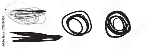 Highlight brush strokes is isolated on a white background. Brush stain or permanent marker pen stroke set. Select the brush lines. Marker color stroke, brush pen hand drawn underline