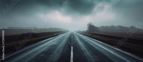 Bleak British Motorway under an Overcast Sky
