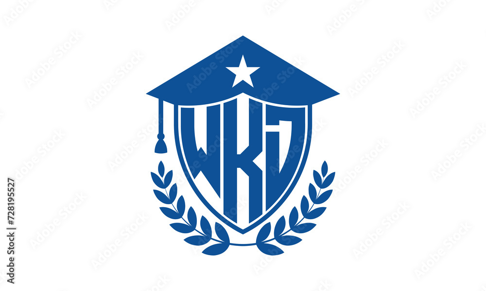 WKD three letter iconic academic logo design vector template. monogram, abstract, school, college, university, graduation cap symbol logo, shield, model, institute, educational, coaching canter, tech WKD three letter iconic academic logo design vector template. monogram, abstract, school, college, university, graduation cap symbol logo, shield, model, institute, educational, coaching canter, tech