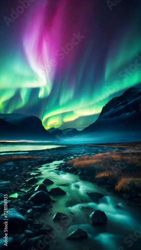 Spectacular Northern Lights Dancing in the Night Sky © Gohgah
