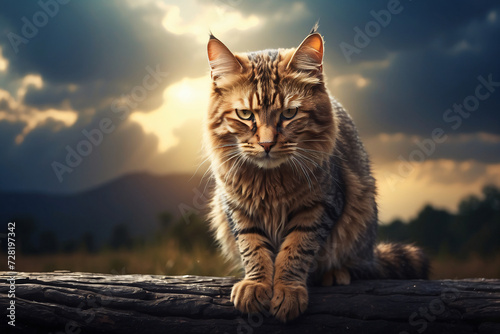 cat on nature background