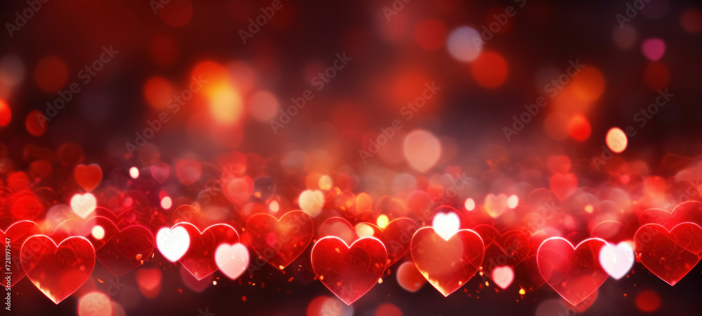 Romantic Red Heart Bokeh Background Romantic Red Heart Bokeh Background