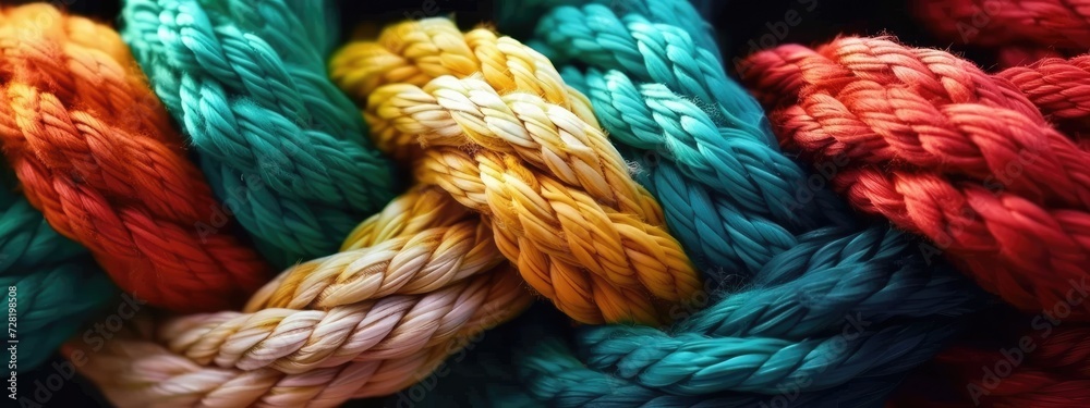 Strong diverse network rope team concept integrate braid color ...