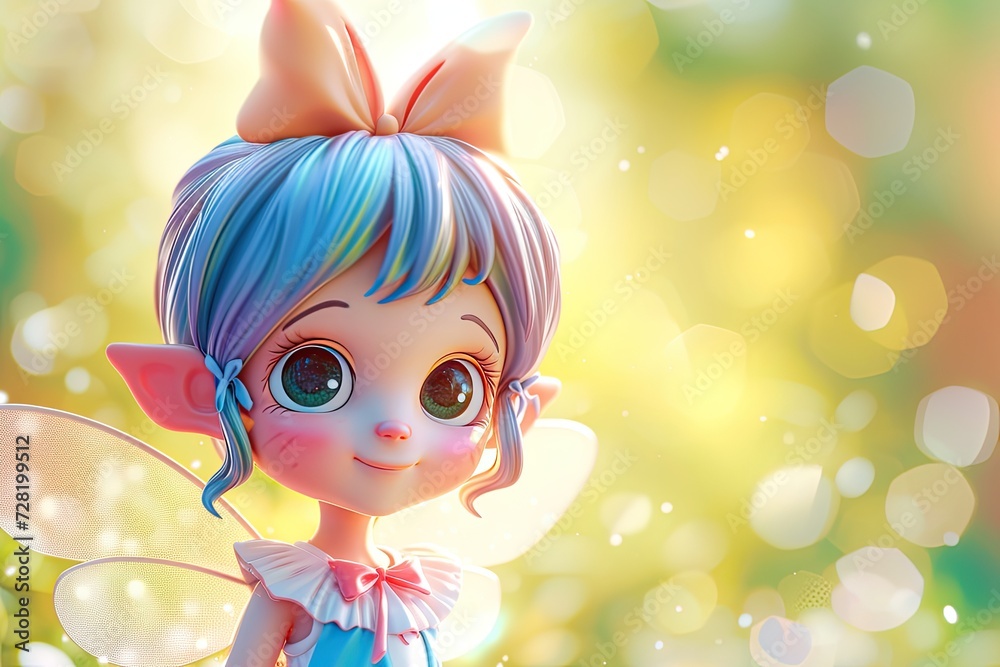 Beautiful and cute fairy tale character 3d illustration Beautiful and cute fairy tale character 3d illustration