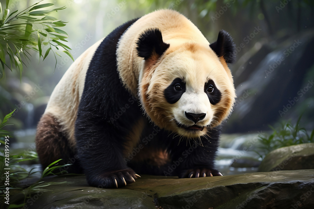 panda with natural background