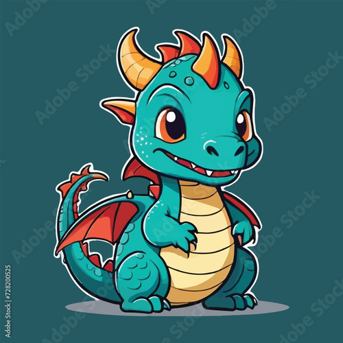 vector of cute dragon