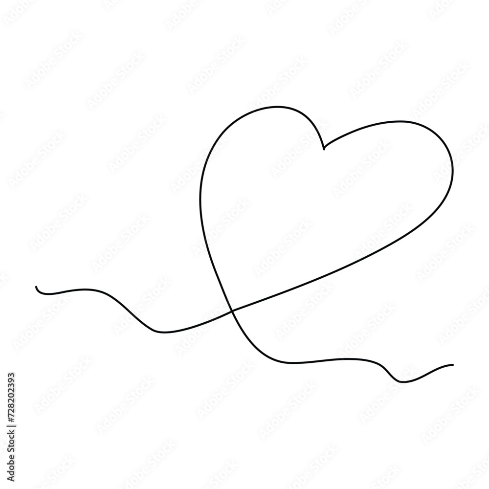 Heart continuous one line art drawing. color shape Love sign. outline Vector illustration. Heart continuous one line art drawing. color shape Love sign. outline Vector illustration.
