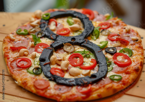 Creative number eight pizza art for womens day celebration