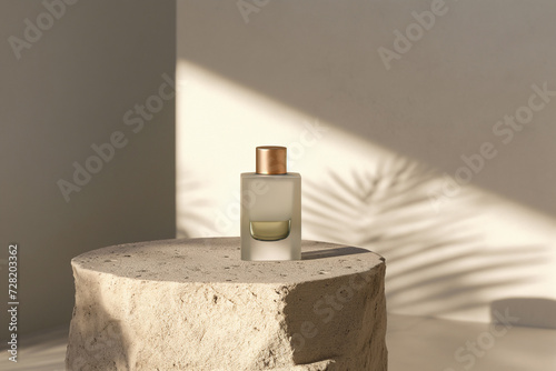 product shot of minimal swiss perfume bottle on plynth in gallery --ar 3:2 --style raw --v 6 Job ID: 90c421c6-fc74-46e6-9b22-cb6d8e7df30e photo