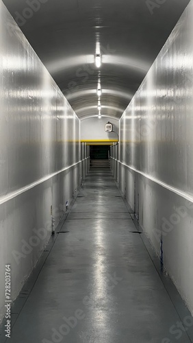 Fototapeta Naklejka Na Ścianę i Meble -  Spooky Empty Hallway with Lights 