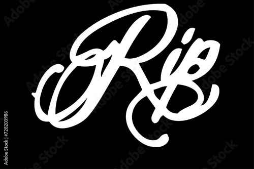 rip font. Typography decorative elegant lettering for logo. vector illustration. stock image.