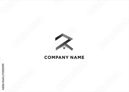 simple initials R home logo