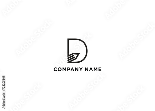 Letter D Pencil Logo Design Template Inspiration