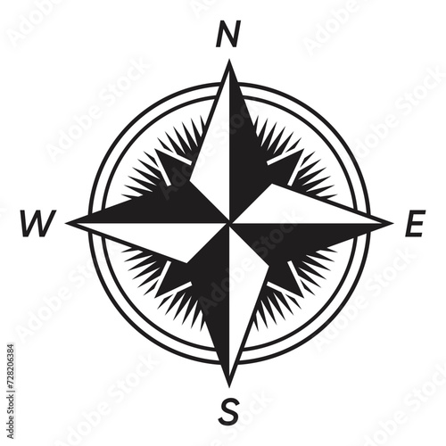 Compass rose or windrose / rose of the winds flat icon for apps and websites