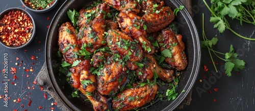 Crispy Fried Chicken Wings Bursting with Fresh Herbs