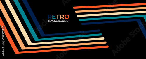 Abstract minimalist retro background with rounded stripe elements. Retro wallpaper. 70s, 60s, 80s-style concept.banner, cover, poster, flyer, brochure, website. Vector illustration for design
