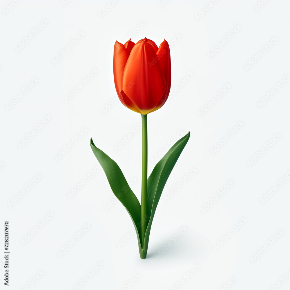 Elegance in Bloom, Tulip on White Elegance in Bloom, Tulip on White